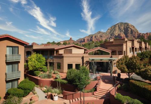 a view of a building with a mountain in the background at The Wilde Resort and Spa in Sedona