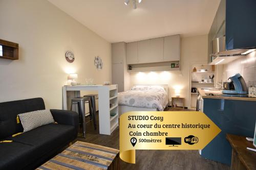 Studio Cosy Abondance au Coeur du Centre Historique -Wifi-Coin chambre