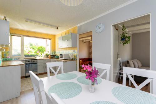 Krajobraz z Wiatrakami nad morzem i jeziorem Kopań