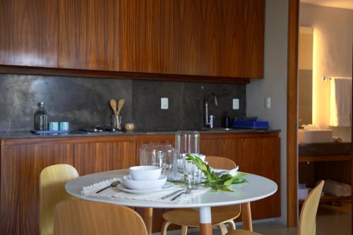 Dapur atau dapur kecil di Hola Donceles Suites