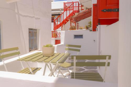 Balkón nebo terasa v ubytování Nisos Mykonos Studios