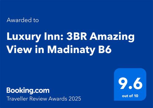 Certifikát, hodnocení, plakát nebo jiný dokument vystavený v ubytování Luxury Inn: 3BR Amazing View in Madinaty B6
