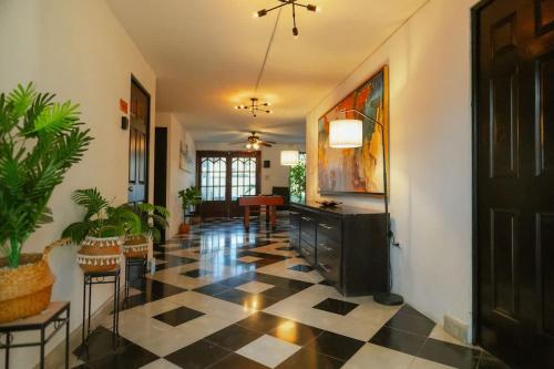 Χώρος καθιστικού στο Loft para 3 personas con alberca en Campestre