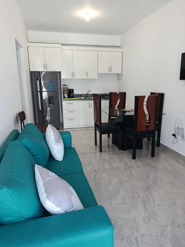 Η κουζίνα ή μικρή κουζίνα στο Estudio a solo pasos de la playa , El Pueblito