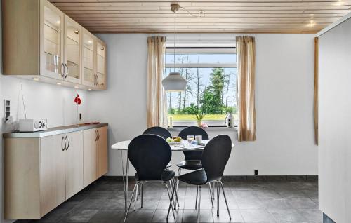 a kitchen with a table and chairs in a kitchen at Stunning Home In Ribe With Wifi in Ribe