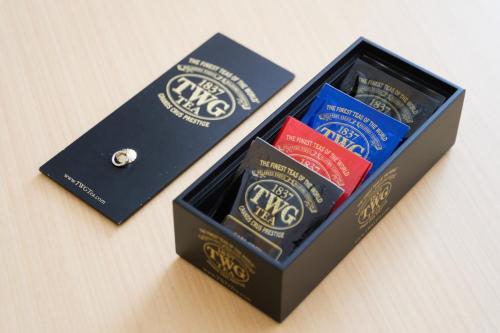 a black box with three packets of chocolate at Kanazawa Tokyu Hotel in Kanazawa