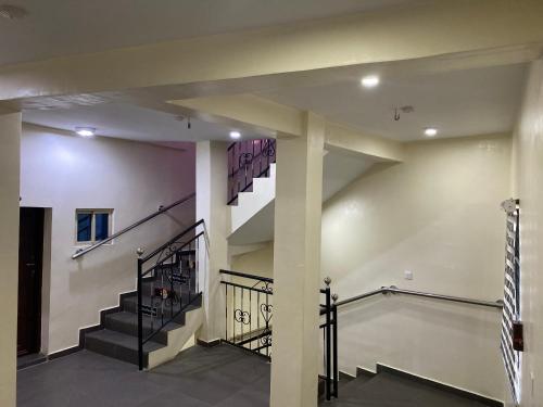 a view of a staircase in a building at Beamgate Hotels & Apartments, Abak Rd, Uyo in Uyo