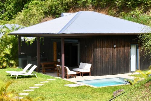 a house with a swimming pool in the yard at Les Hauteurs de Citronnelles in Case-Pilote