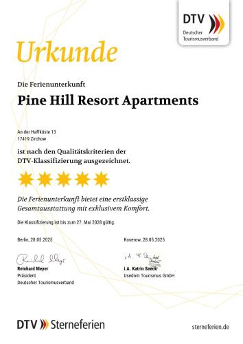 Certifikát, hodnocení, plakát nebo jiný dokument vystavený v ubytování Apartment A 4 "Pine Hill Resort" Allergikerfreundlich