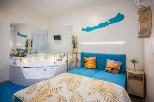 Giường trong phòng chung tại AquaFlat Balaton