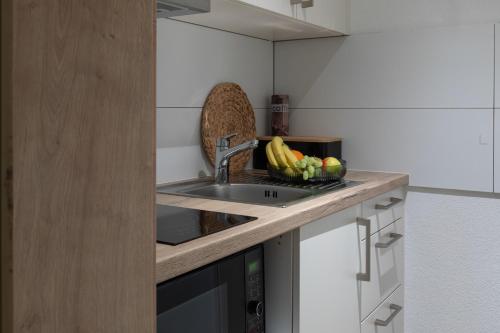 Kuchyň nebo kuchyňský kout v ubytování Haus Nilson
