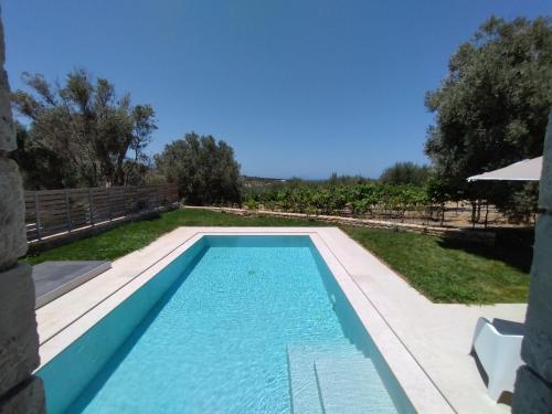 a swimming pool in the middle of a yard at Drosia in Rethymno Town