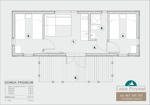 a floor plan of a building at Leśna Przystań in Pobierowo