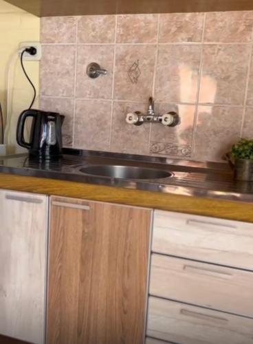 a kitchen with a sink and a counter top at Las Dolinas 3 in Malargüe