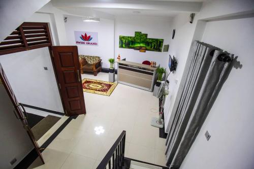 an overhead view of a kitchen and a living room at Swiss Grand Lanka in Homagama