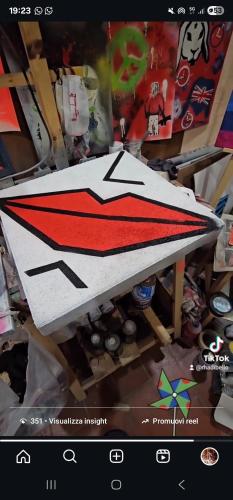 a close up of a paper airplane on a table at Da Zia Teresa 