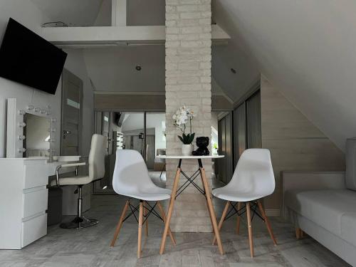 Una televisión o centro de entretenimiento en Aloha Apartments Gryfa Pomorskiego