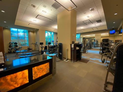 a fitness room with a gym with cardio equipment at MGM Signature Studios by FantasticStay in Las Vegas