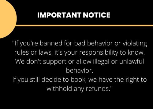 an important notice if youre damned for bad behavior or watching rules or laws at Chic Studio in Barrio Escalante in Tapantí