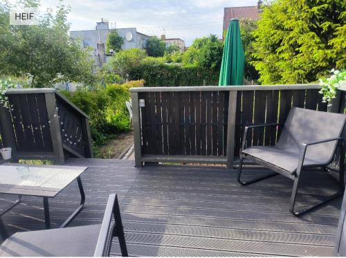 Μπαλκόνι ή βεράντα στο Apartment with terrace and barbecue area