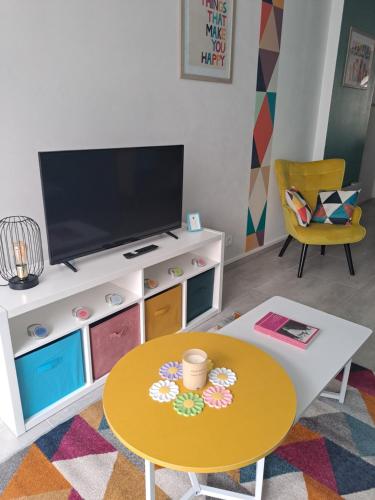 TV a/nebo společenská místnost v ubytování Be Zen ô Bizet Sauna Fauteuil Massant Jardin