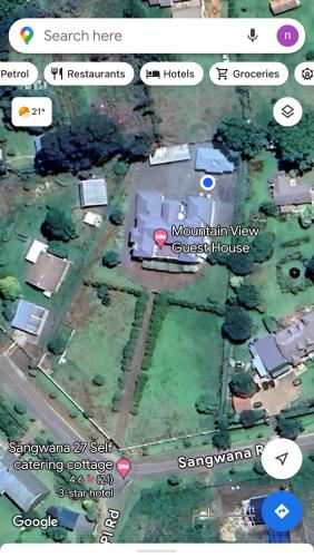 a screenshot of a map of a house at Mountain View Guest House in Underberg in Underberg