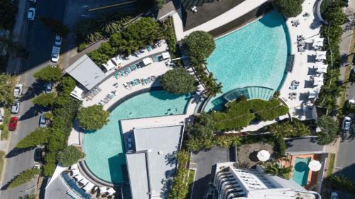 an aerial view of a resort with a pool at Luxury 3 Bedroom Apartment with Ocean Views - Coast HM in Gold Coast