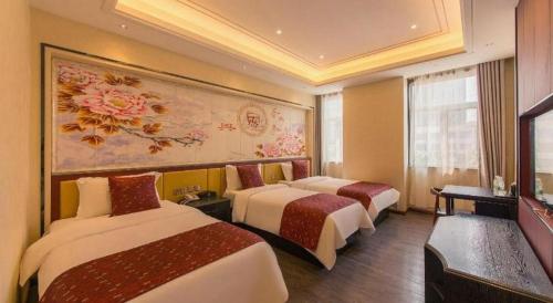 Postel nebo postele na pokoji v ubytování PAI Hotels Shijiazhuang Zhengding Gucheng