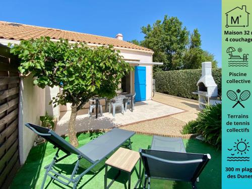 Maisonnette 4 pers. à 300m de la Plage avec Piscine, Tennis et WIFI - FR-1-231-321