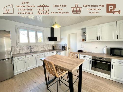 Maison rénovée 3 chambres, proche centre et plage, jardin, parking - FR-1-231-332