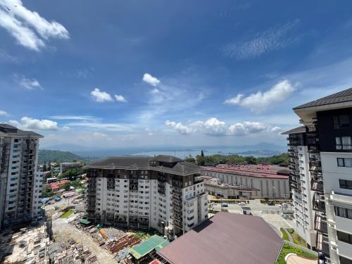 an overhead view of a city with tall buildings at The Nook Cabin in Tagaytay