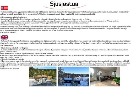 a page of a website with a picture of a house at Sjusjøstua by Norgesbooking - cabin close to cross country trails in Ringsaker