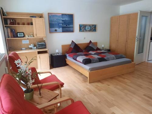 Χώρος καθιστικού στο Ferienapartment LeMi