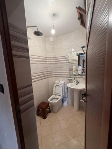 a bathroom with a toilet and a sink at Berber vibes in Tamraght Ouzdar