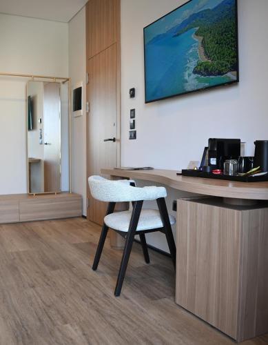Kuchyň nebo kuchyňský kout v ubytování Muze Hotel