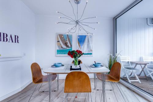 Χώρος καθιστικού στο Ferienwohnung Schleiverliebt 19-8 im Wikingturm Schleswig