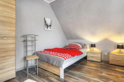 Katil atau katil-katil dalam bilik di Ferienwohnung Landquartier