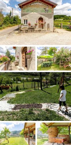 a collage of four pictures of a building at Ciuchi House in Cantalupo Ligure