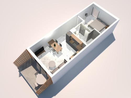 a rendering of a floor plan of a room at Ferien- Und Winzerhof Simon in Freiburg im Breisgau