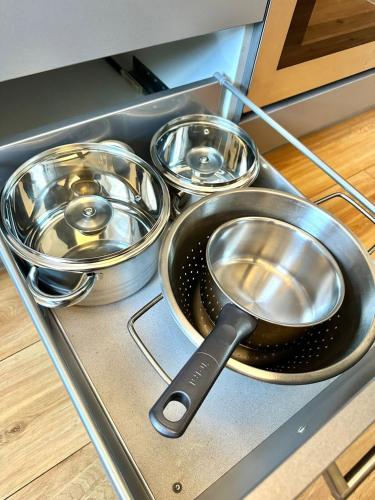 Dapur atau dapur kecil di Zentrale Studio Appartements Würselen