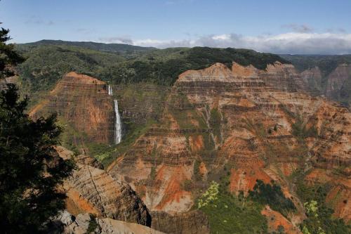 a view of the grand canyon with a waterfall at Hale Kai‘opua at Kukui'ula in Koloa