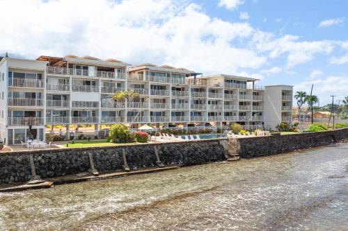 a view of the resort from the water at Lahaina Roads 407 in Lahaina
