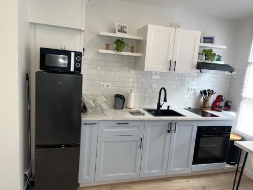 Kuchyň nebo kuchyňský kout v ubytování Tommy and Dahlia's place - cozy 4 people apartments