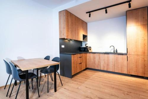 Kuchyň nebo kuchyňský kout v ubytování EVERGREEN Tále Apartments