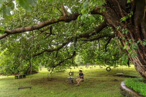 Un jardín fuera de SaffronStays Jharokha