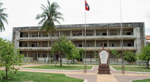 a building with a flag in front of it at Kirirom Crystal Hotel in Phnom Penh