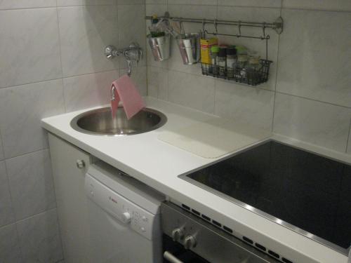 a bathroom with a sink and a counter top at Ferienwohnung Marie in Feldberg