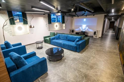 Khu vực ghế ngồi tại Mustache Hostel