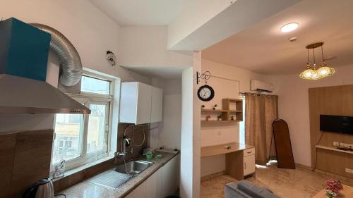 Η κουζίνα ή μικρή κουζίνα στο The Cozy Stay Entire 1BHK Apartment Sec 168 Golden Palms