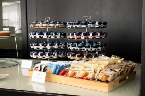a display in a store with bread and other products at Hotel Dei Principati in Baronissi